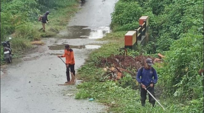 
 Jaga Keindahan Kota Solok, DLH Lakukan Pemotongan Rumput Jalan Menuju Payo