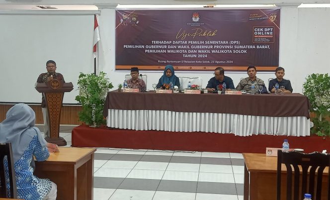 
 KPU Kota Solok Gelar Uji Publik Terhadap DPS Pilkada 2024