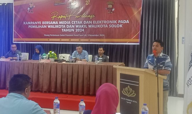 
 Sukseskan Pilkada 2024, KPU Kota Solok Gelar Rakor Kampanye Bersama Media Massa